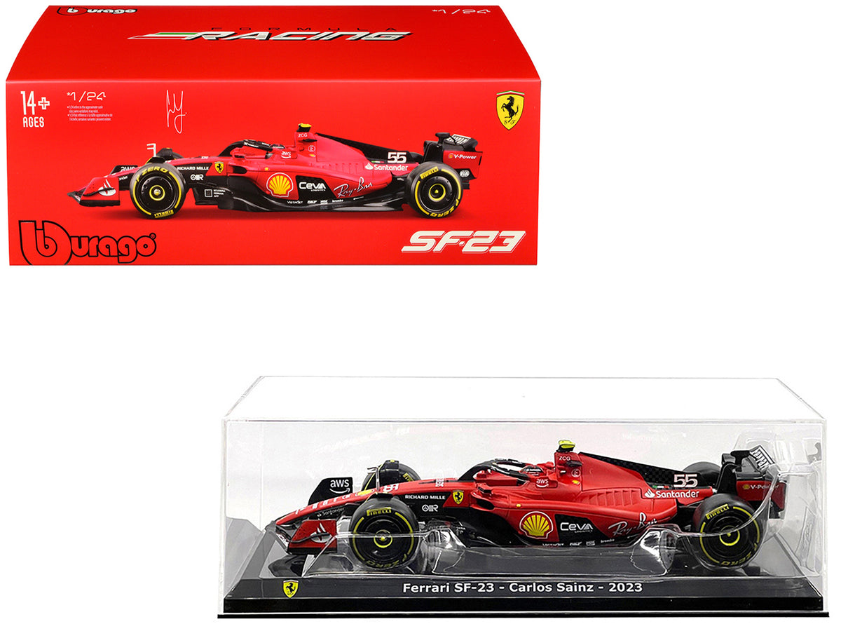 Ferrari SF-23 #55 Carlos Sainz Formula One F1 World Championship (2023) 'Formula Racing' Series 1/24 Diecast Model Car by Bburago