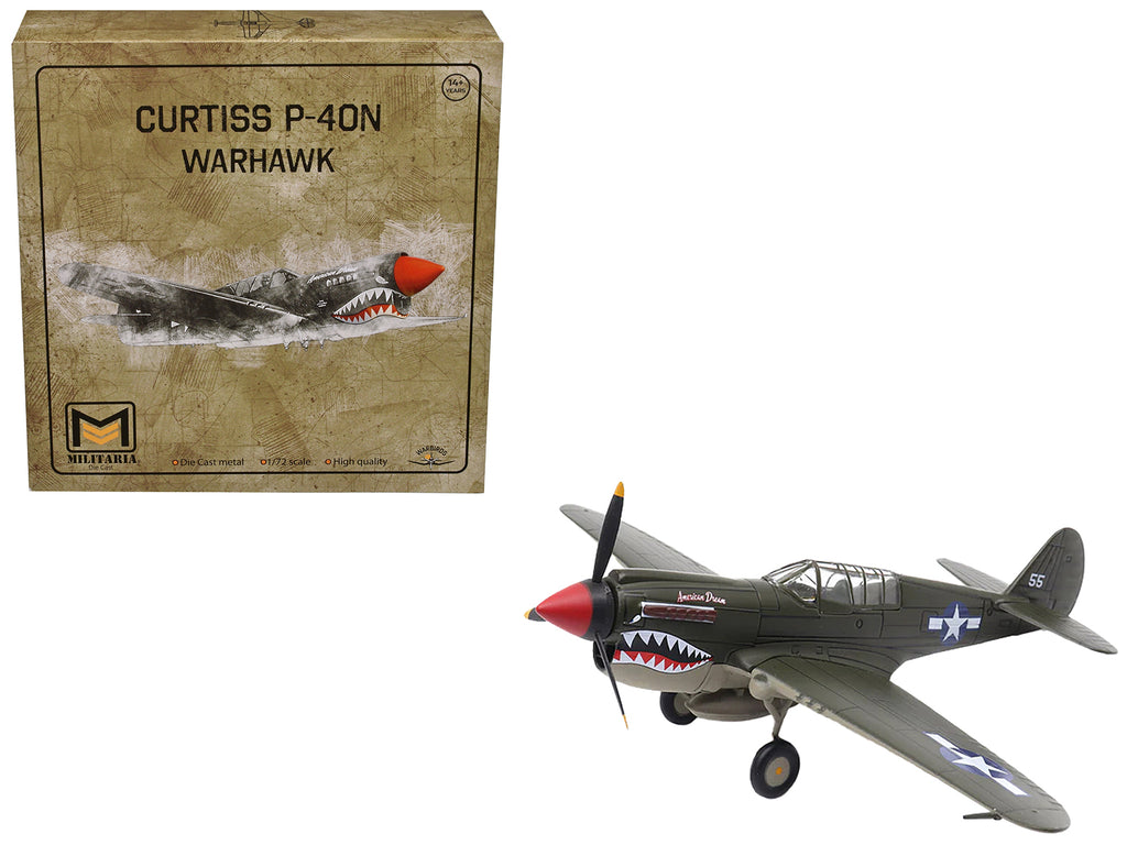 Curtiss P-40N Warhawk Fighter Aircraft 'American Dream National Warplane Museum' United States Army Air Forces 1/72 Diecast Model by Militaria Die Cast