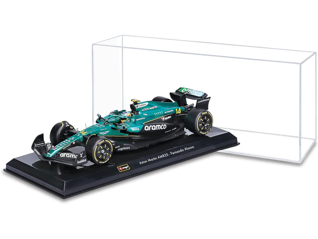 Aston Martin AMR25 #14 Fernando Alonso 'Aramco' Formula One F1 'World Championship' (2025) 1/24 Diecast Model Car by Bburago