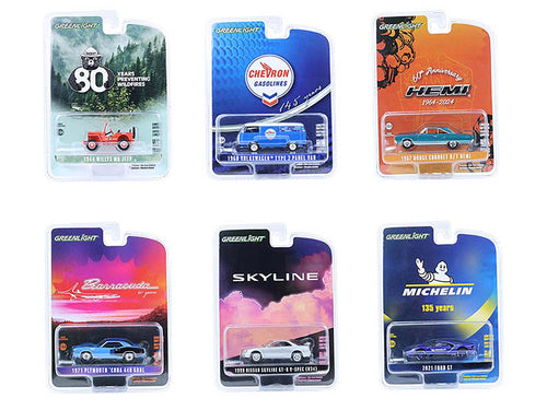 'Anniversary Collection' Set of 6 pieces Series 17 1/64 Diecast Model Cars by Greenlight