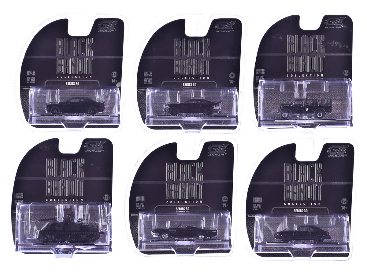 'Black Bandit' 6 piece Set Series 30 1/64 Diecast Model Cars by Greenlight