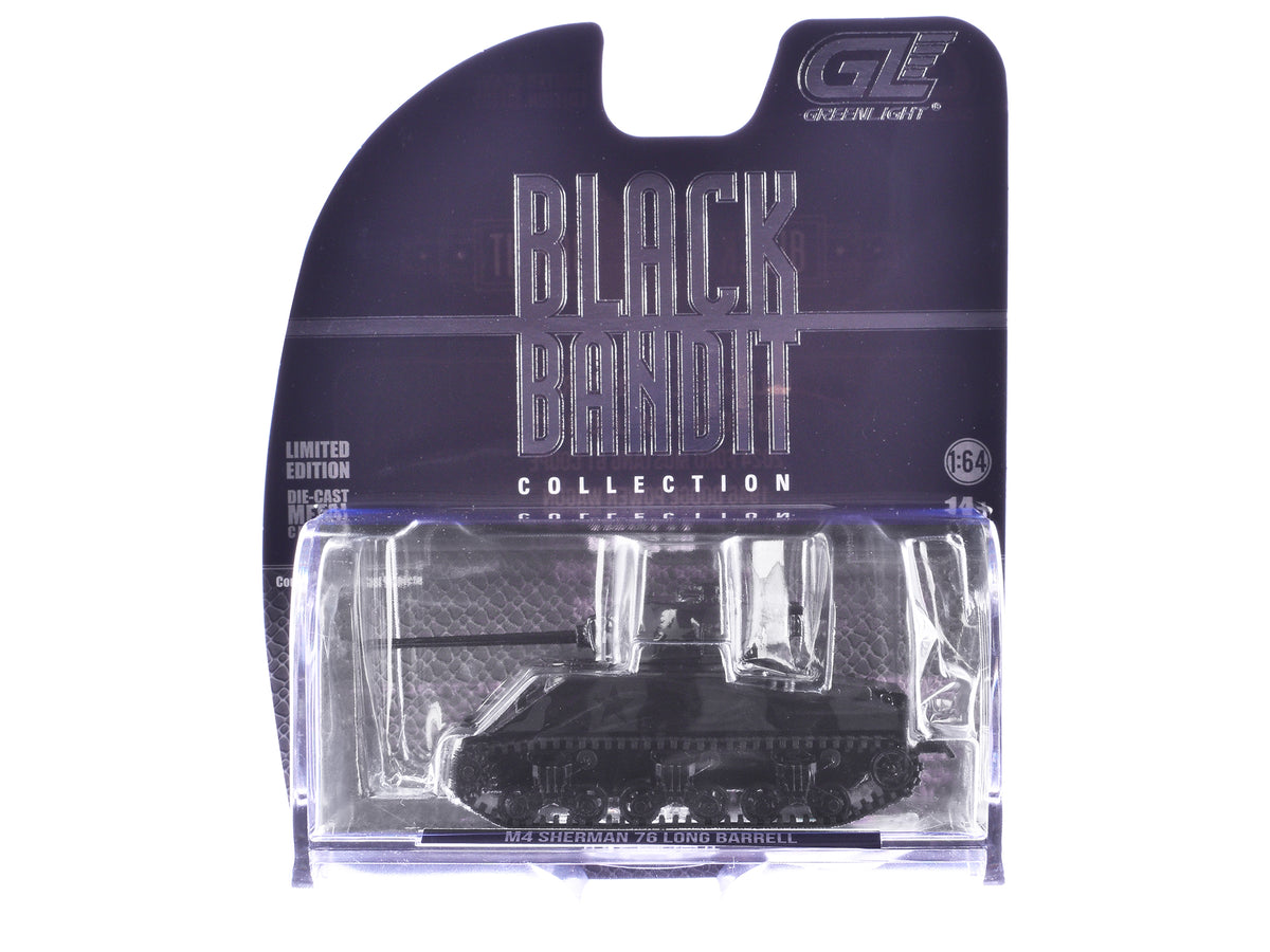 M4 Sherman 76 Long Barrell Tank Black Camouflage 'Black Bandit' Series 30 1/64 Diecast Model Car by Greenlight