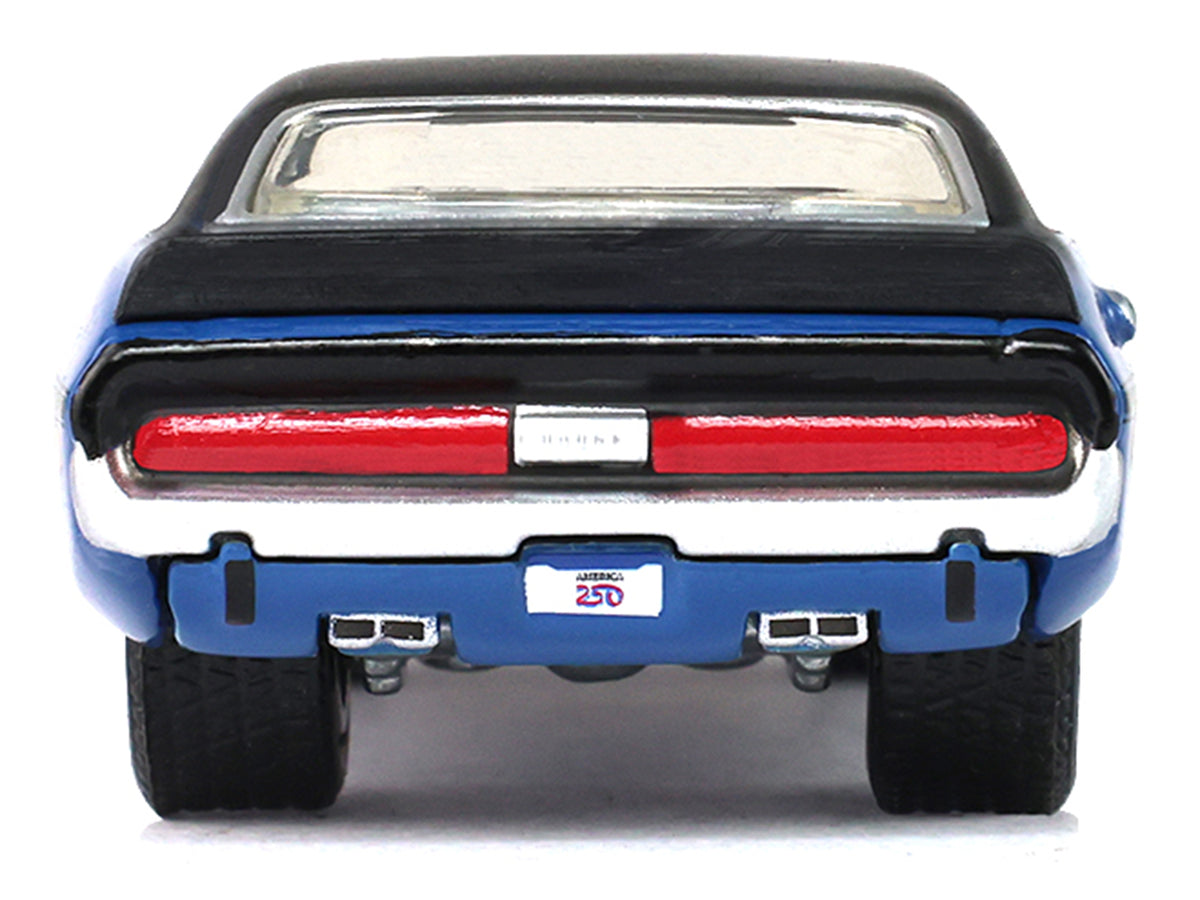 1970 Dodge Challenger Blue with Black Top 'America 250 Edition' 'Anniversary Collection' Series 18 1/64 Diecast Model Car by Greenlight