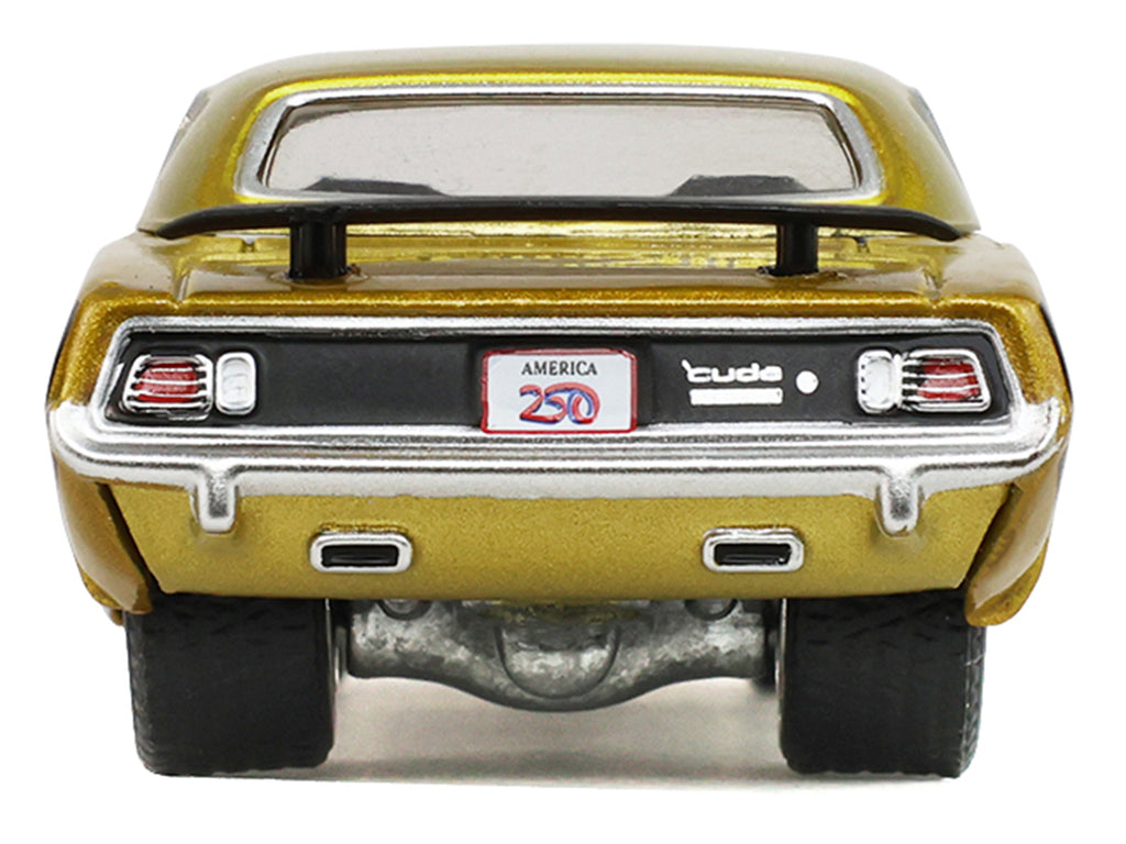 1971 Plymouth Hemi ‘Cuda Gold Metallic with Black Accents 'America 250 Edition' 'Anniversary Collection' Series 18 1/64 Diecast Model Car by Greenlight
