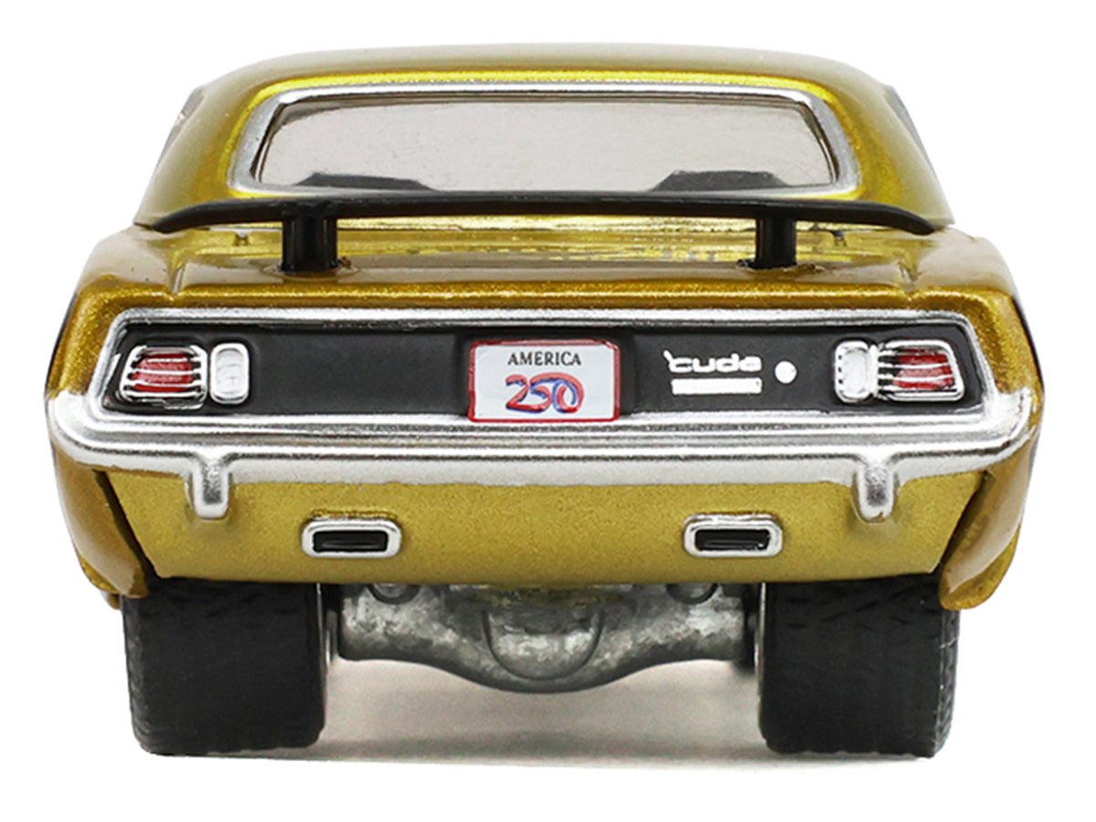 1971 Plymouth Hemi ‘Cuda Gold Metallic with Black Accents 'America 250 Edition' 'Anniversary Collection' Series 18 1/64 Diecast Model Car by Greenlight