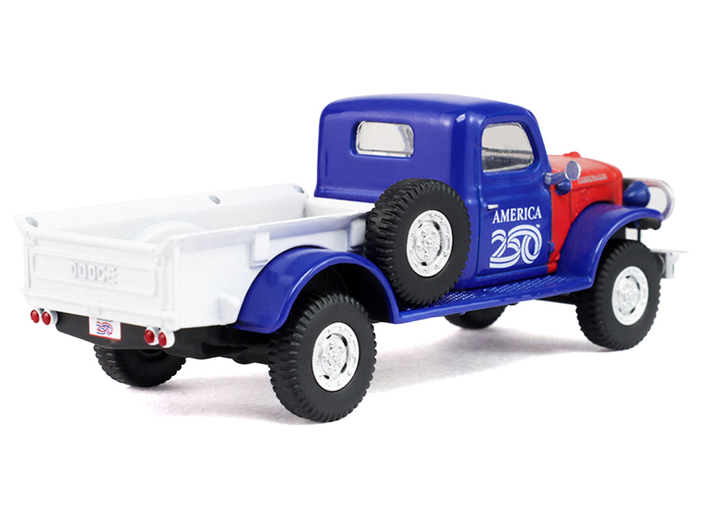 1946 Dodge Power Wagon Pickup Truck Red White and Blue 'America 250 Edition' 'Anniversary Collection' Series 18 1/64 Diecast Model Car by Greenlight