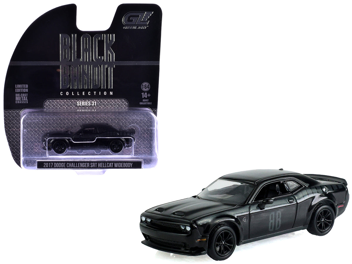 2017 Dodge Challenger SRT Hellcat Widebody Black 'Black Bandit' Series 31 1/64 Diecast Model Car by Greenlight