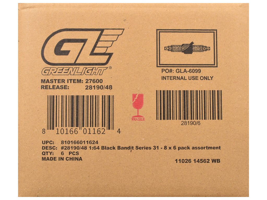 'Black Bandit' Series 31 6 piece Set 1/64 Diecast Model Cars by Greenlight