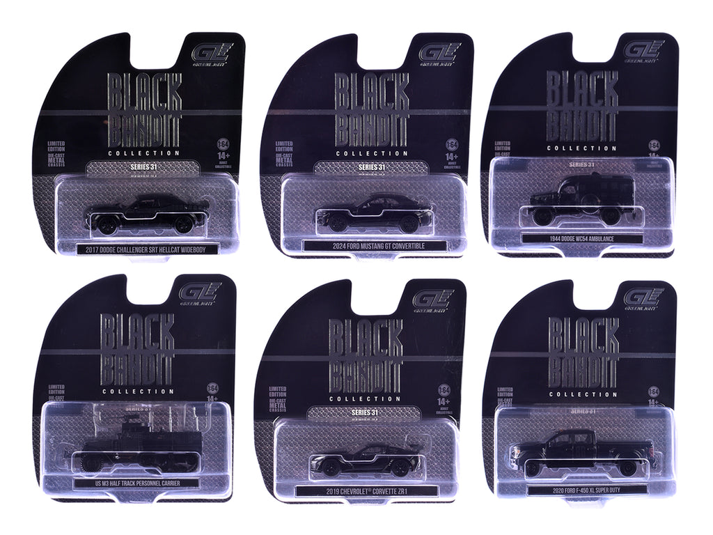 'Black Bandit' Series 31 6 piece Set 1/64 Diecast Model Cars by Greenlight