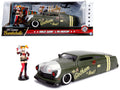 1951 Mercury Matt Green with Harley Quinn Diecast Figurine 'DC Comics Bombshells' Series 1/24 Diecast Model Car by Jada
