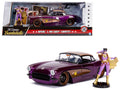 1957 Chevrolet Corvette Purple with Batgirl Diecast Figurine 'DC Comics Bombshells' Series 1/24 Diecast Model Car by Jada