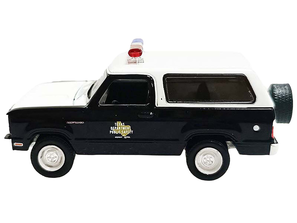 1978 Dodge Ramcharger Police Vehicle 'Texas Department of Public Safety Highway Patrol' Black with White Hood and Top 'Hobby Exclusive' Series 1/64 Diecast Model Car by Greenlight