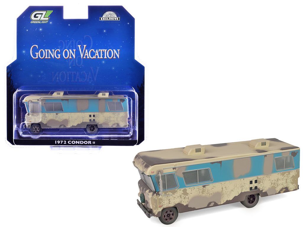 1972 Condor II RV (Recreational Vehicle) 'Going on Vacation' Evergreen (Weathered) 'Hobby Exclusive' Series 1/64 Diecast Model Car by Greenlight