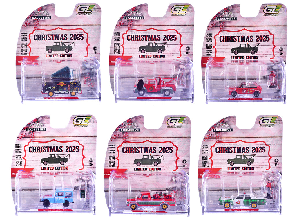 'Christmas 2025 Limited Edition' Set of 6 Cars 1/64 Diecast Model Cars by Greenlight