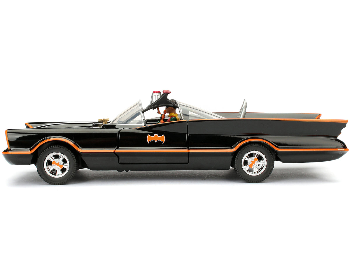 Model Kit Classic Batmobile Black with Batman Diecast Figure 'Batman' (1966-1968) TV Series 'Build N' Collect' 1/24 Diecast Model Car by Jada