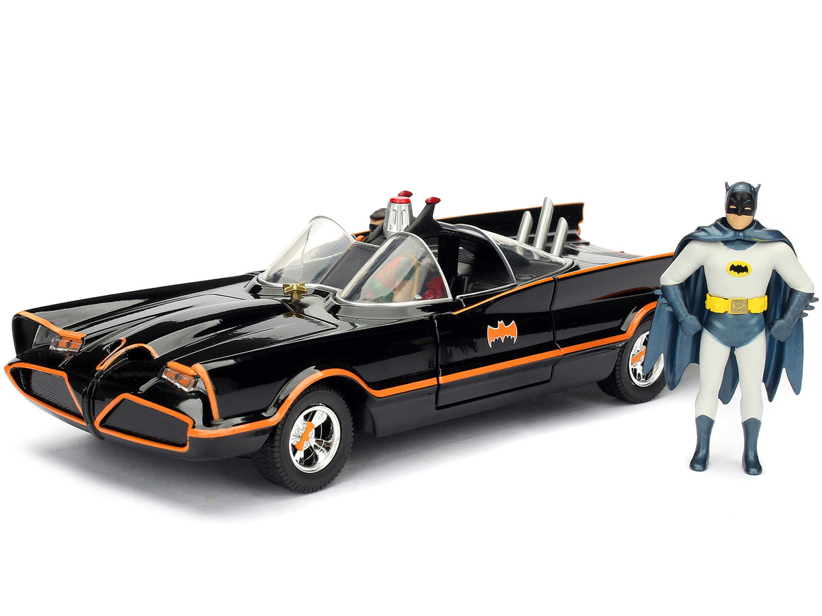 Model Kit Classic Batmobile Black with Batman Diecast Figure 'Batman' (1966-1968) TV Series 'Build N' Collect' 1/24 Diecast Model Car by Jada