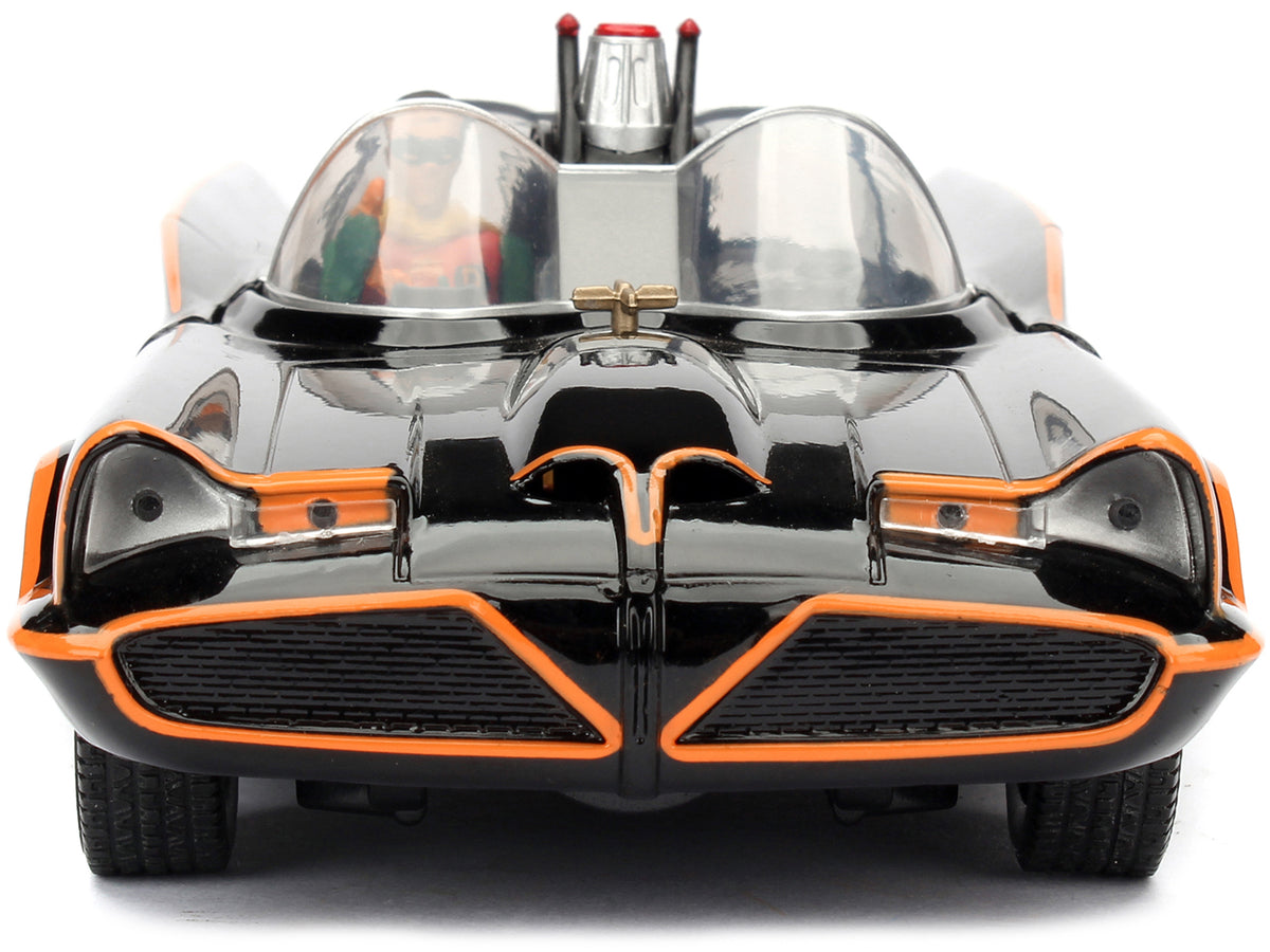 Model Kit Classic Batmobile Black with Batman Diecast Figure 'Batman' (1966-1968) TV Series 'Build N' Collect' 1/24 Diecast Model Car by Jada