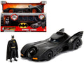 Model Kit Batmobile Matt Black with Batman Diecast Figurine 'Batman' (1989) Movie 'Build N' Collect' 1/24 Diecast Model Car by Jada