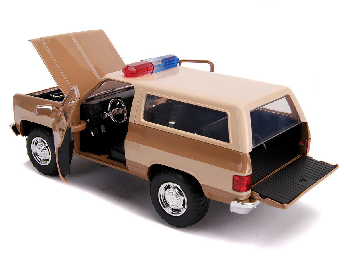 Hopper's Chevrolet Blazer with Police Badge 'Hawkins Police Dept.' 'Stranger Things' (2016) TV Series 1/24 Diecast Model Car by Jada