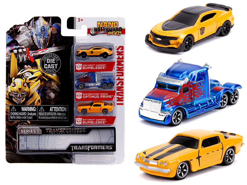 'Transformers' 3 piece Set 'Nano Hollywood Rides' Series 1 Diecast Models by Jada