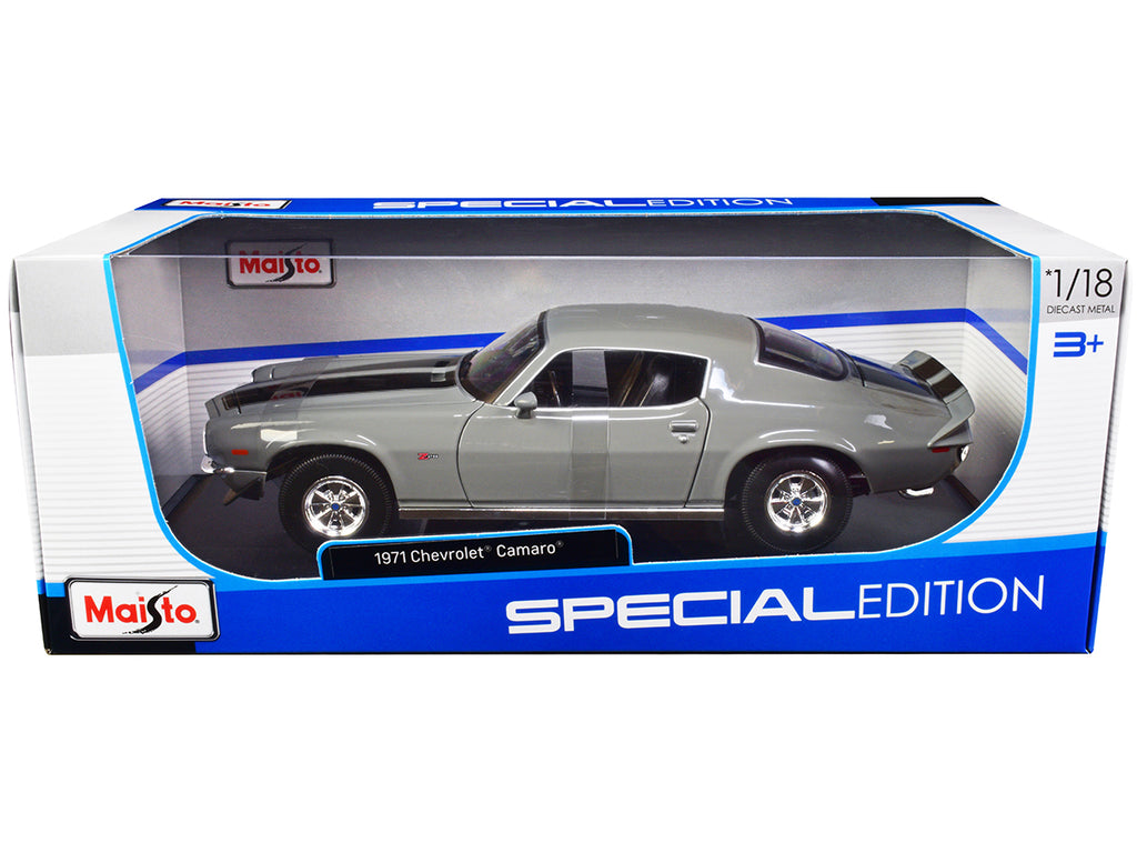 1971 Chevrolet Camaro Gray with Black Stripes 'Special Edition' 1/18 Diecast Model Car by Maisto