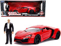 Lykan Hypersport Red with Lights and Dom Figurine 'Fast & Furious' Movie 1/18 Diecast Model Car by Jada