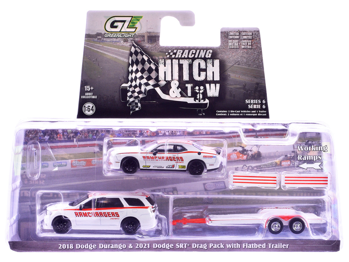 'Racing Hitch & Tow' Series #6 Set of 3 pieces 1/64 Diecast Model Cars by Greenlight