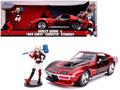 1969 Chevrolet Corvette Stingray with Harley Quinn Diecast Figurine 'DC Comics' Series 1/24 Diecast Model Car by Jada