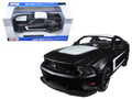 2012 Ford Mustang Boss 302 Matt Black and White 1/24 Diecast Model Car by Maisto