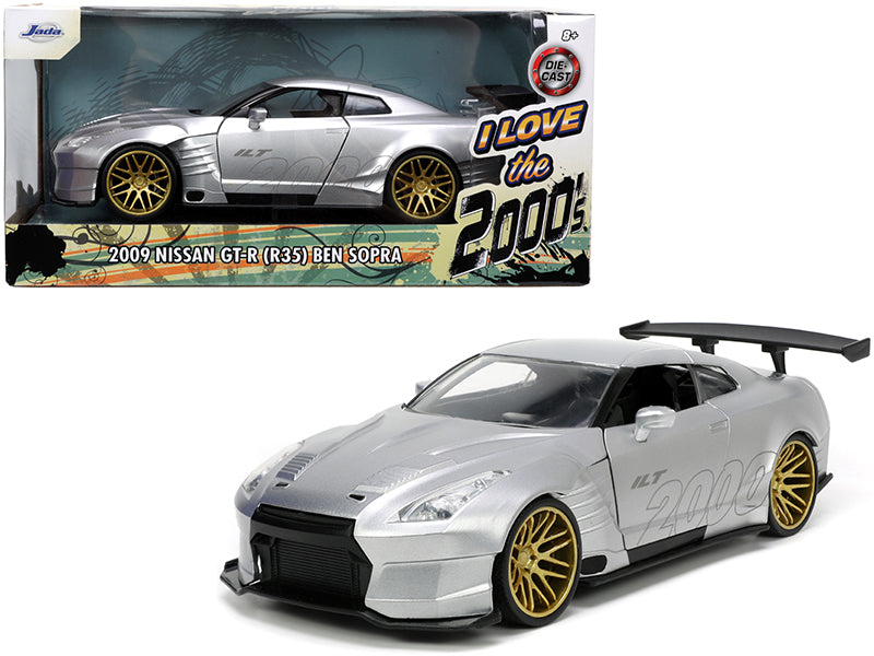 2009 Nissan GT-R (R35) Ben Sopra Silver 'I Love the 2000's' Series 1/24 Diecast Model Car by Jada