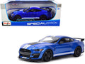 2020 Ford Mustang Shelby GT500 Blue Metallic with White Stripes 'Special Edition' 1/18 Diecast Model Car by Maisto