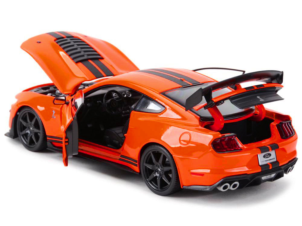 2020 Ford Mustang Shelby GT500 Orange with Black Stripes 'Special Edition' 1/18 Diecast Model Car by Maisto