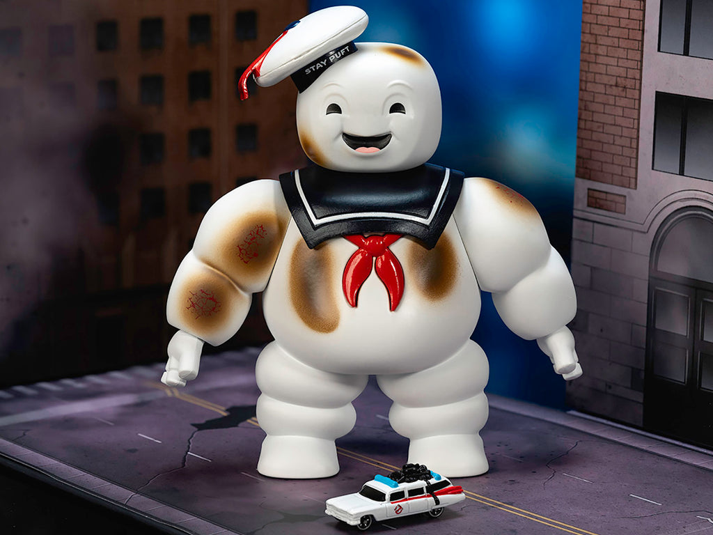 'Ghostbusters' 6' Stay Puft Marshmallow Man Figure with Nano Ecto-1 Car Diorama Set 'Ghostbusters' (1984) Movie 'Next Level' Series Model by Jada