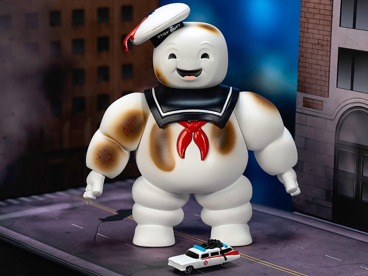 'Ghostbusters' 6' Stay Puft Marshmallow Man Figure with Nano Ecto-1 Car Diorama Set 'Ghostbusters' (1984) Movie 'Next Level' Series Model by Jada
