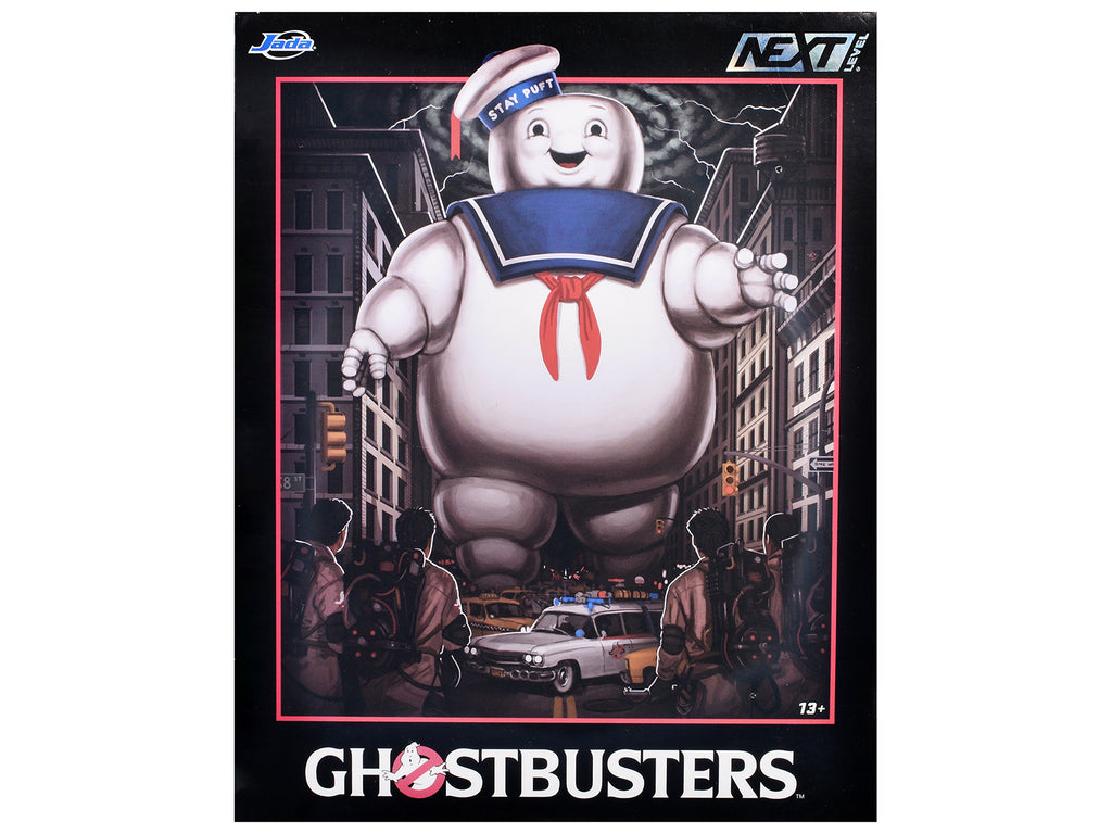 'Ghostbusters' 6' Stay Puft Marshmallow Man Figure with Nano Ecto-1 Car Diorama Set 'Ghostbusters' (1984) Movie 'Next Level' Series Model by Jada