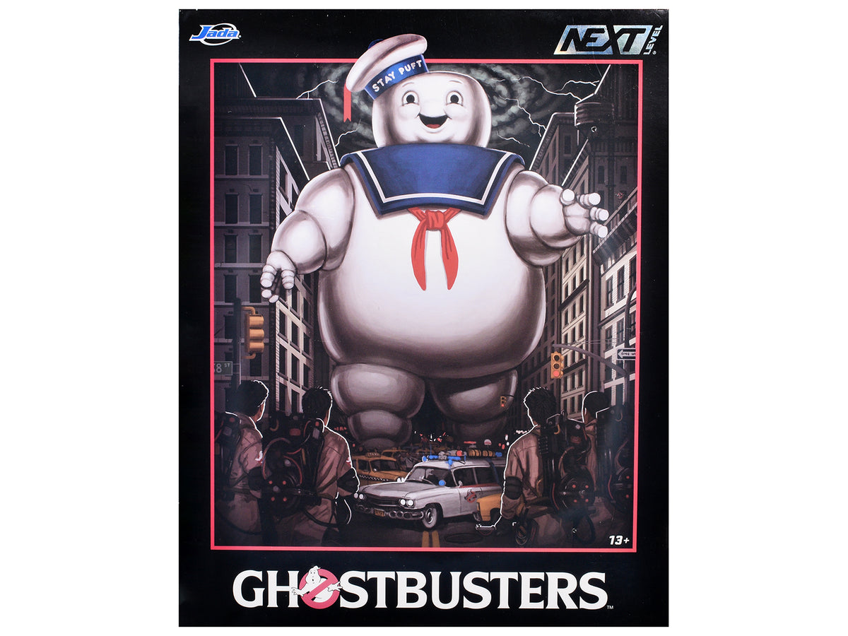 'Ghostbusters' 6' Stay Puft Marshmallow Man Figure with Nano Ecto-1 Car Diorama Set 'Ghostbusters' (1984) Movie 'Next Level' Series Model by Jada