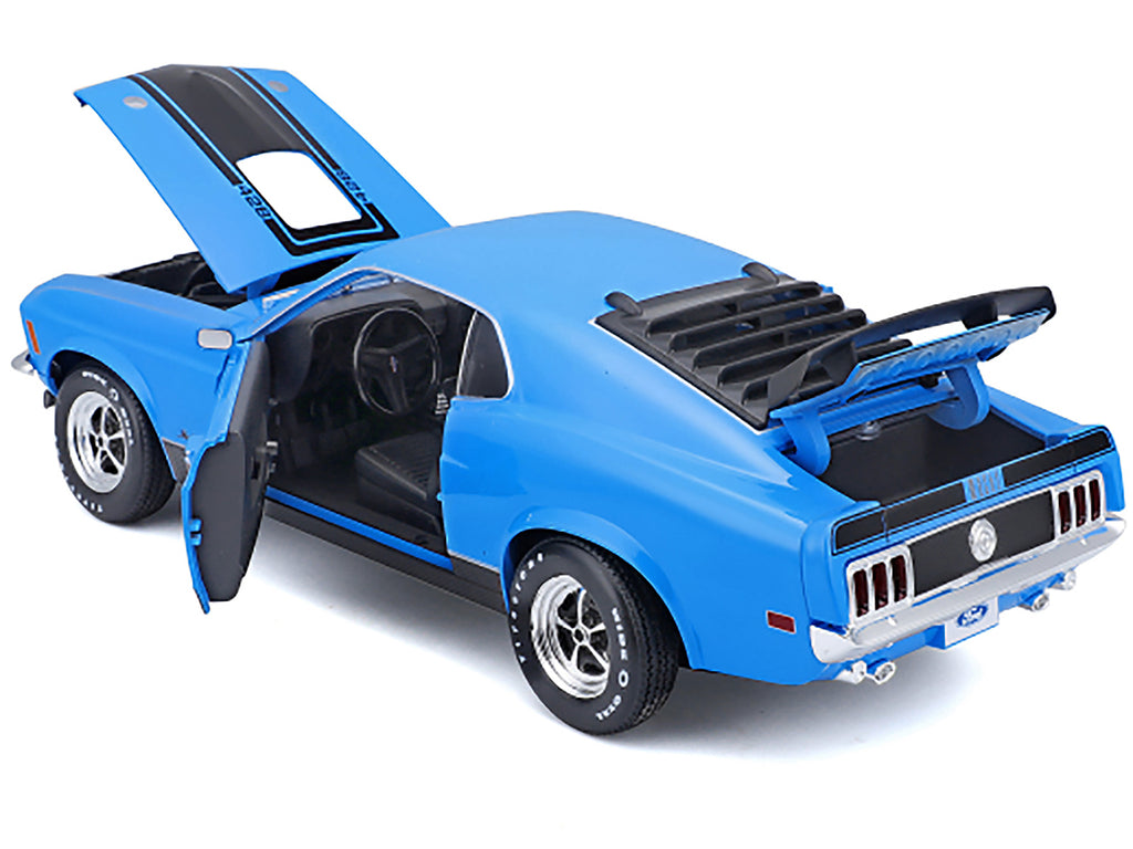 1970 Ford Mustang Mach 1 428 Blue with Black Stripes 'Special Edition' 1/18 Diecast Model Car by Maisto