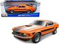 1970 Ford Mustang Mach 1 428 'Twister Special' Orange with Black Stripes 'Special Edition' 1/18 Diecast Model Car by Maisto
