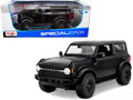 2021 Ford Bronco Wildtrak Black Metallic with Dark Gray Top 'Special Edition' 1/18 Diecast Model Car by Maisto