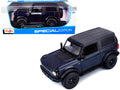 2021 Ford Bronco Wildtrak Dark Blue Metallic with Dark Gray Top 'Special Edition' 1/18 Diecast Model Car by Maisto