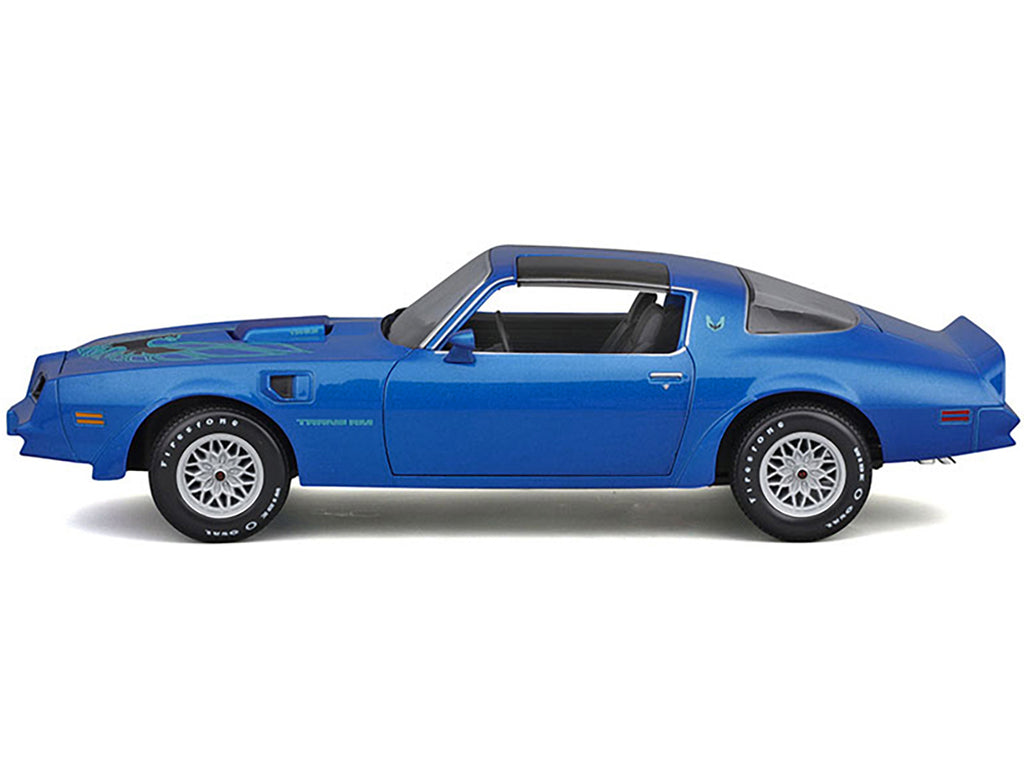 1978 Pontiac Firebird Trans Am Blue Metallic with Hood Graphics 'Special Edition' Series 1/18 Diecast Model Car by Maisto