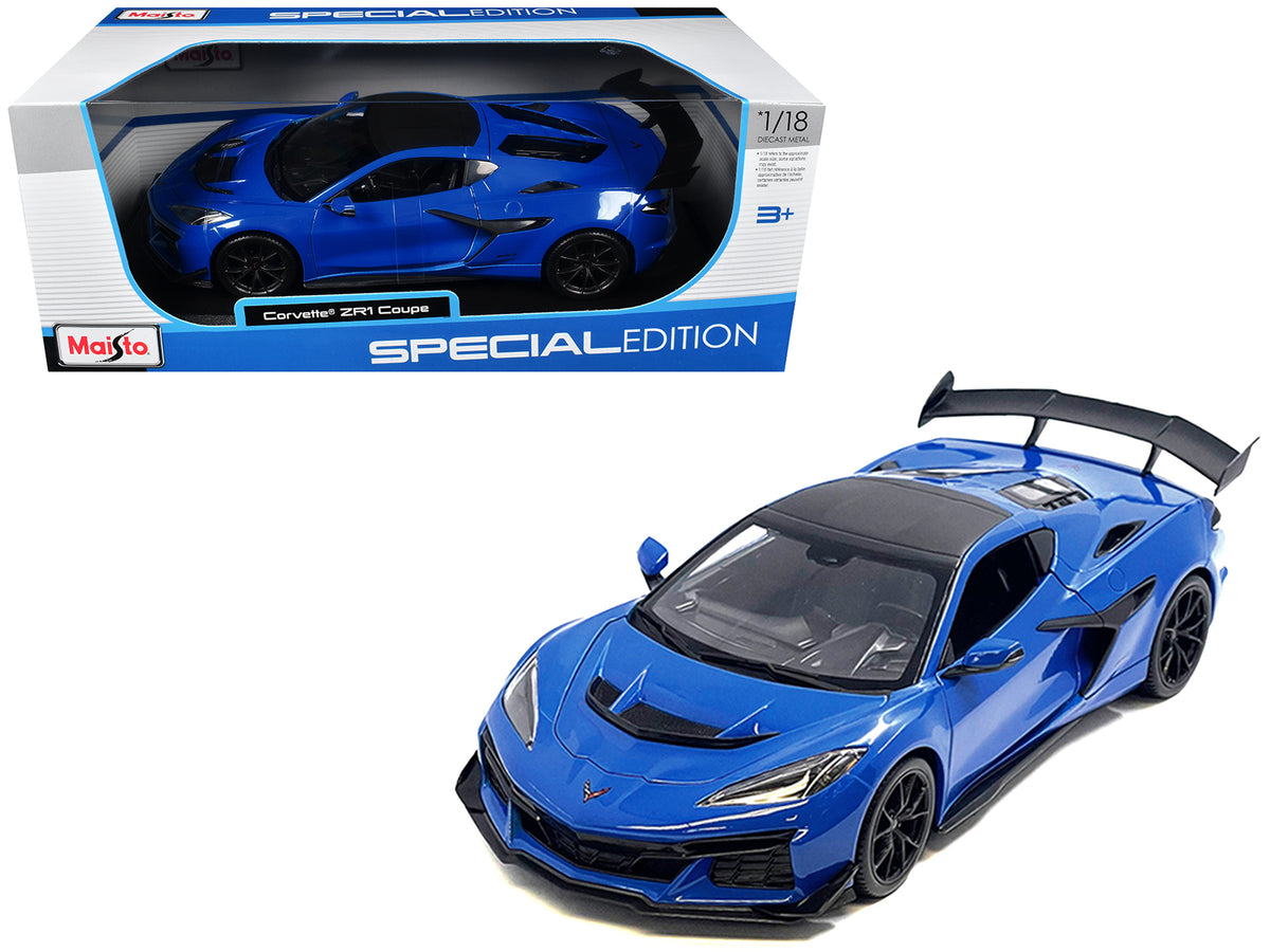 Chevrolet Corvette ZR1 Coupe Blue with Carbon Top 'Special Edition' Series 1/18 Diecast Model Car by Maisto