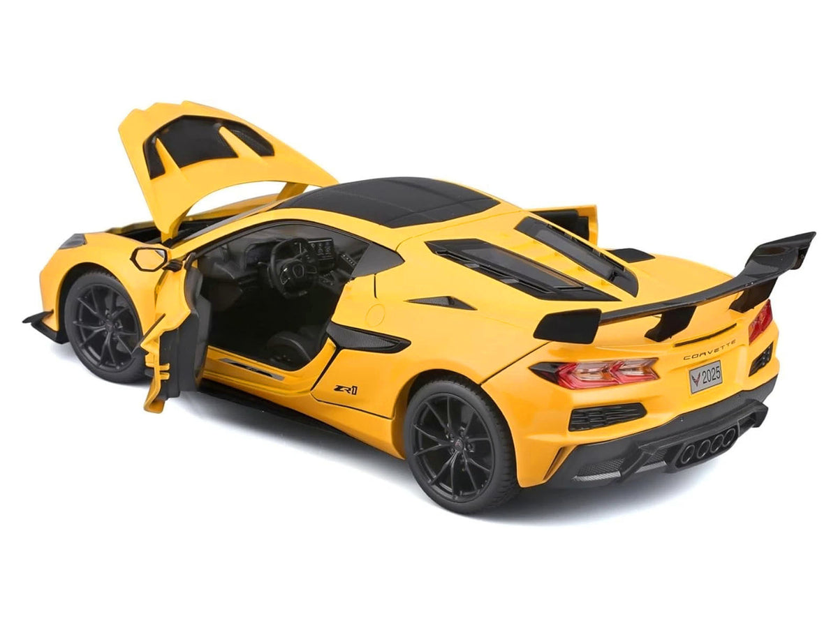 Chevrolet Corvette ZR1 Coupe Yellow with Carbon Top 'Special Edition' Series 1/18 Diecast Model Car by Maisto