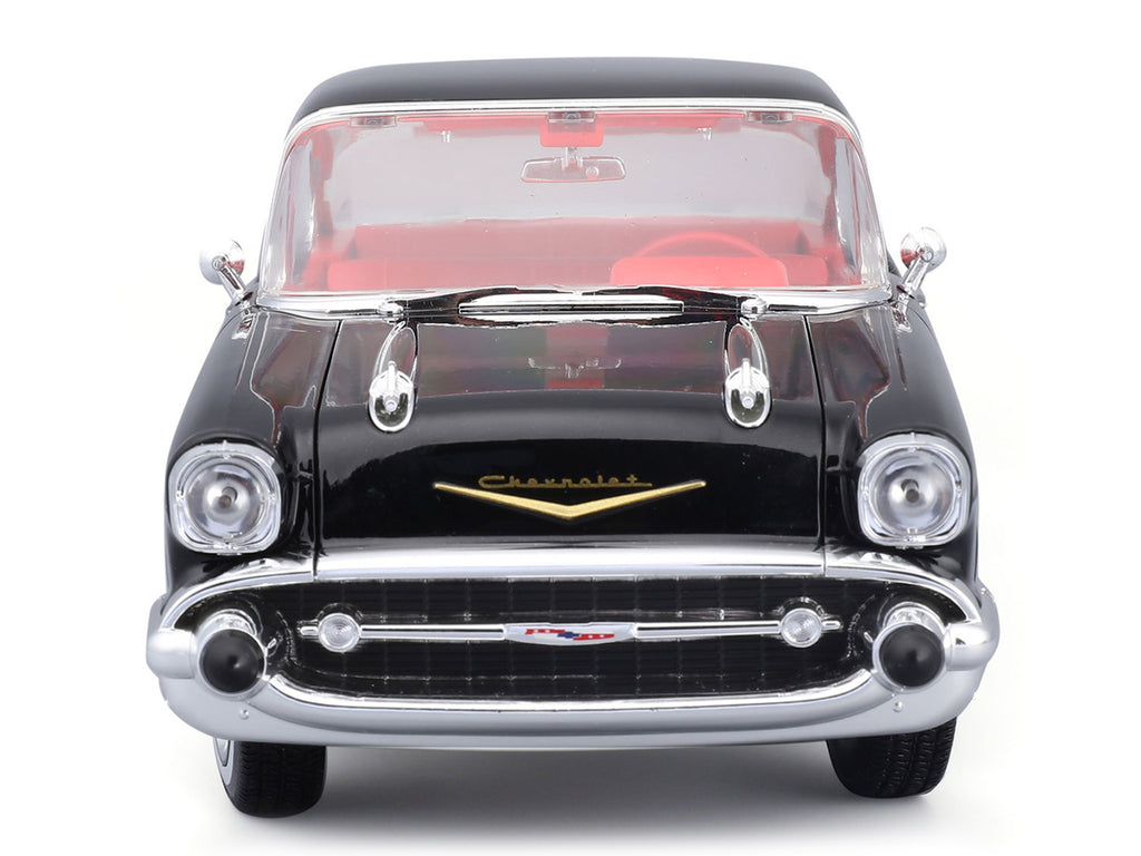 1957 Chevrolet Bel Air Coupe Black with Red Interior 'Special Edition' Series 1/18 Diecast Model Car by Maisto