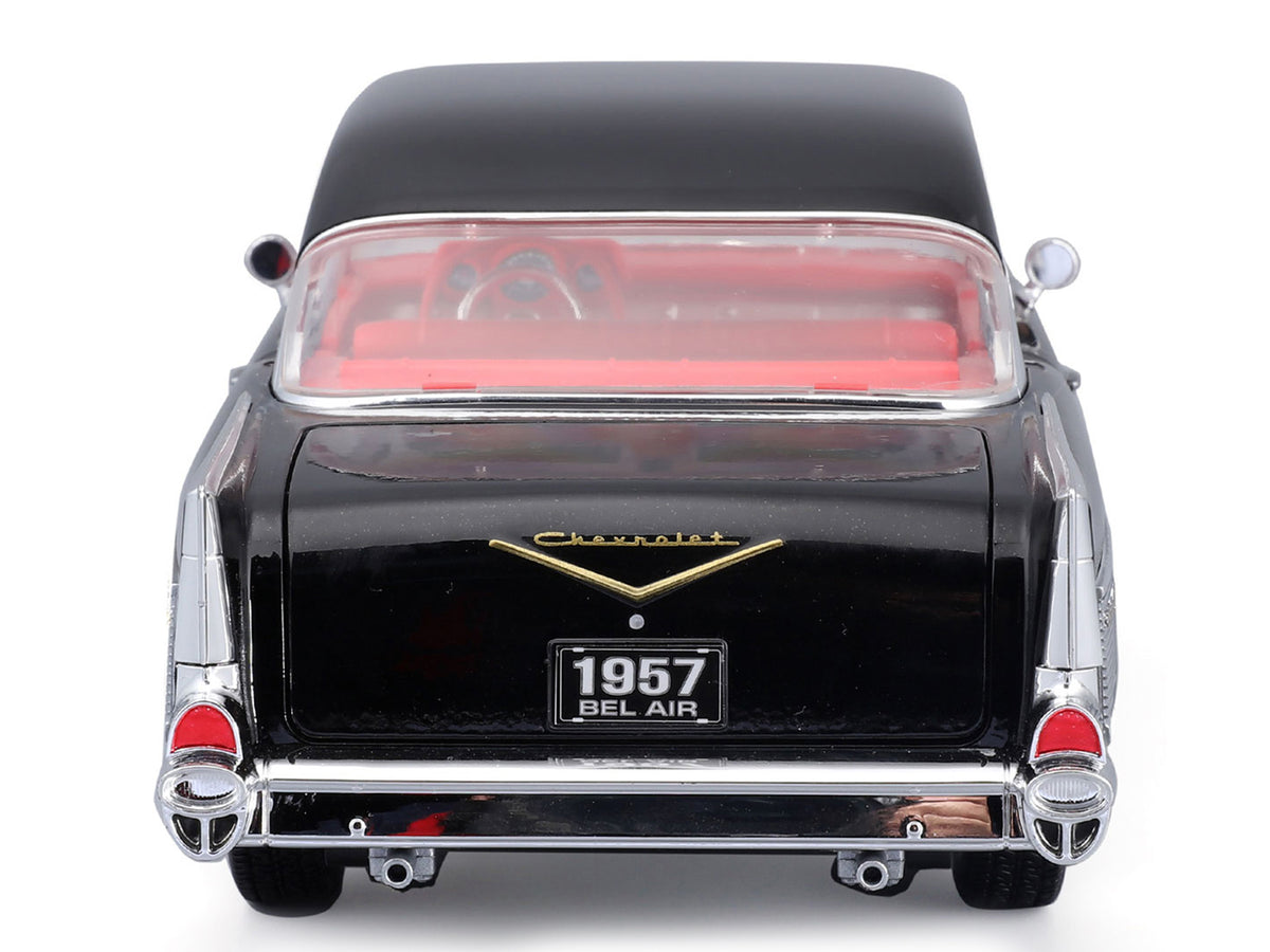 1957 Chevrolet Bel Air Coupe Black with Red Interior 'Special Edition' Series 1/18 Diecast Model Car by Maisto