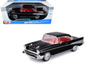 1957 Chevrolet Bel Air Coupe Black with Red Interior 'Special Edition' Series 1/18 Diecast Model Car by Maisto