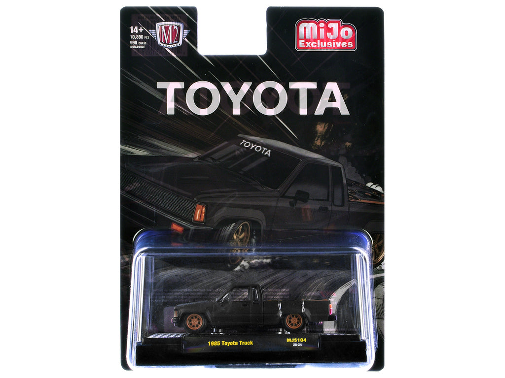1985 Toyota SR5 Pickup Truck 'Slammed Custom' Matt Gray with Carbon Hood Limited Edition to 10890 pieces Worldwide 1/64 Diecast Model Car by M2 Machines