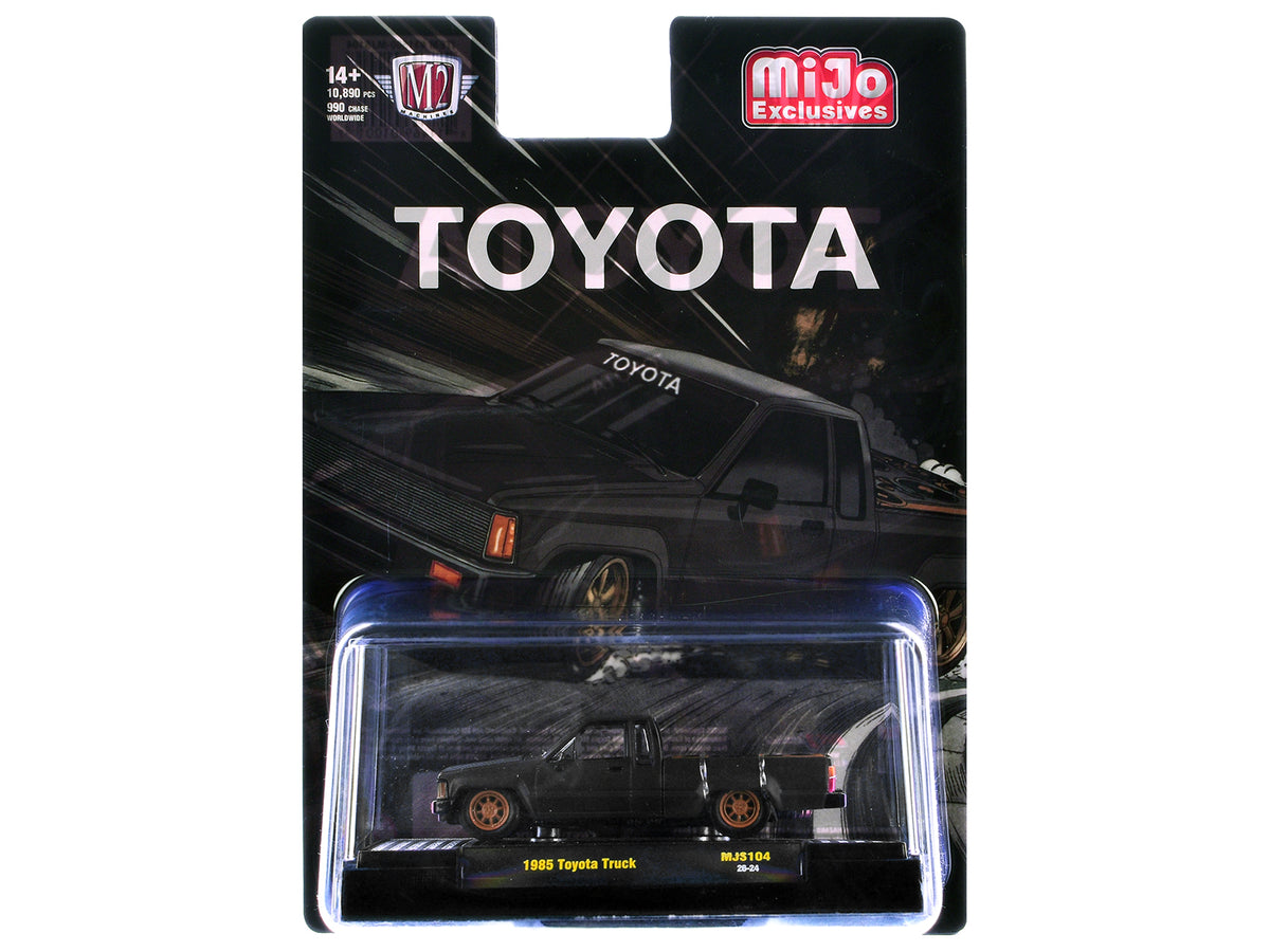 1985 Toyota SR5 Pickup Truck 'Slammed Custom' Matt Gray with Carbon Hood Limited Edition to 10890 pieces Worldwide 1/64 Diecast Model Car by M2 Machines