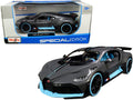 Bugatti Divo Satin Charcoal Gray with Carbon and Blue Accents 'Special Edition' 1/24 Diecast Model Car by Maisto