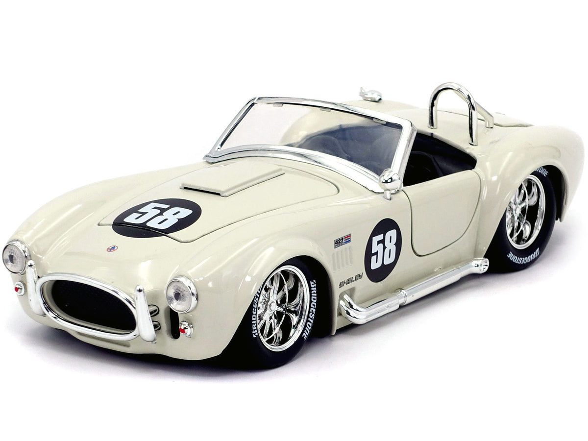 1965 Shelby Cobra 427 S/C #58 Cream 'Bigtime Muscle' 1/24 Diecast Model Car by Jada